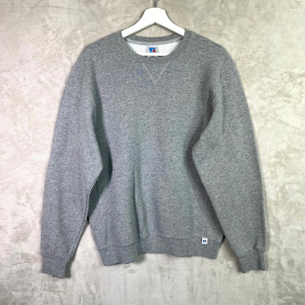 Russell Athletic Mens Sweatshirt Size Large Crewneck Gray Honduras